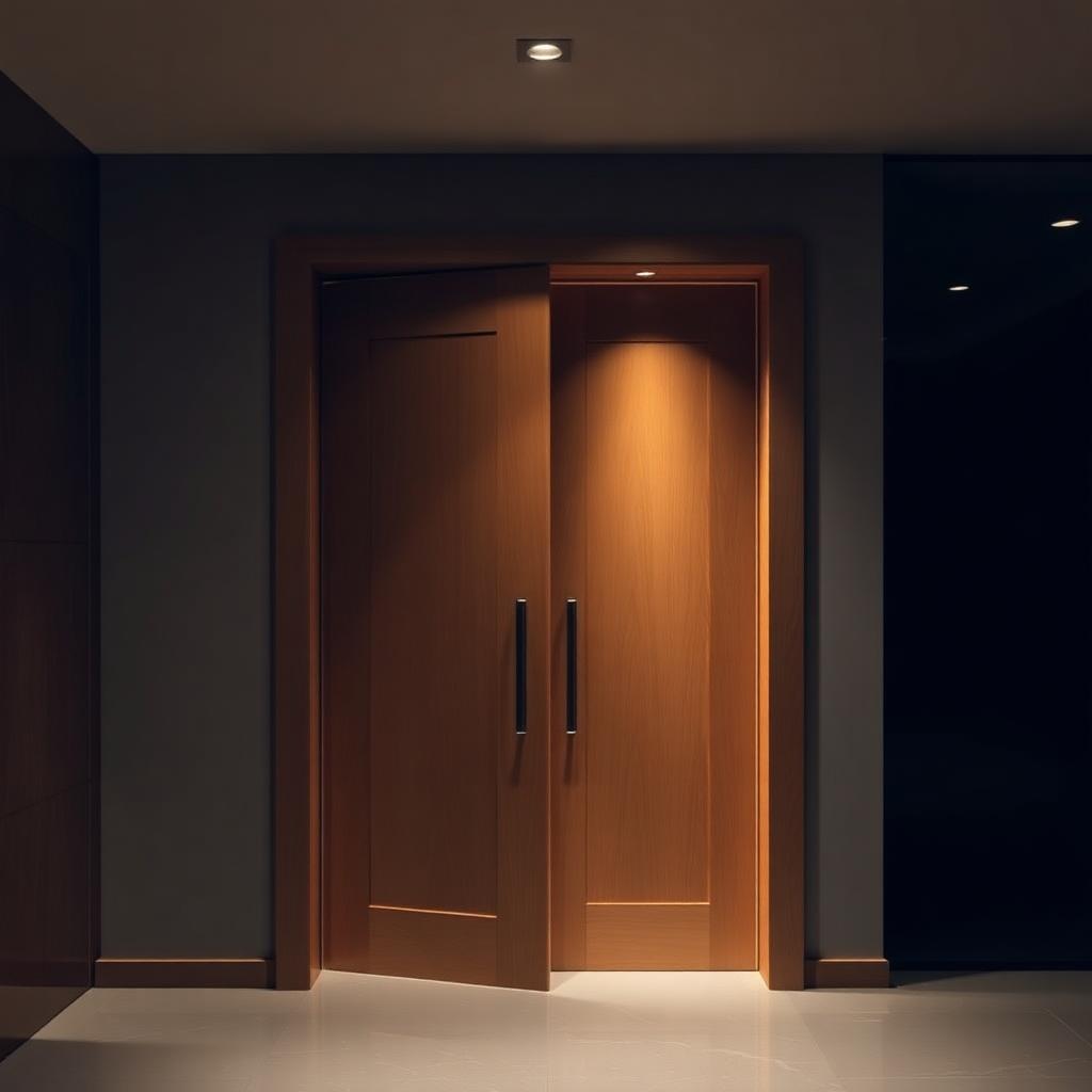 Portas de Madeira — Instalação de portas de madeira maciça e semi-sólidas com precisão mil...